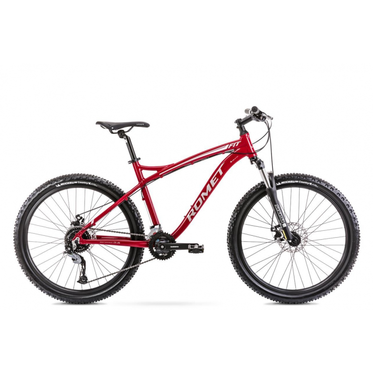 Horský Bicykel 26 Romet Rambler Fit Bordovo-strieborný hliníkový 18"